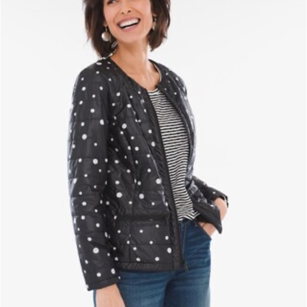 Chico’s Zenergy Polka Dot Puffer
Jacket Full Zip Size 20